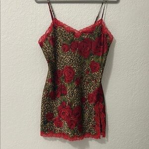 Victorias Secret leopard and roses Chemise